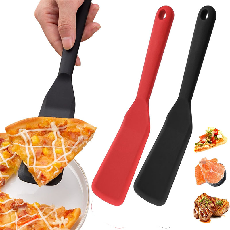 Okonomiyaki Spatula - 1/2 個薄型シリコンスパチュラターナー卵クレープパンケーキスパチュラテフロン加工耐熱調理スパチュラオムレツバーガーピザ用