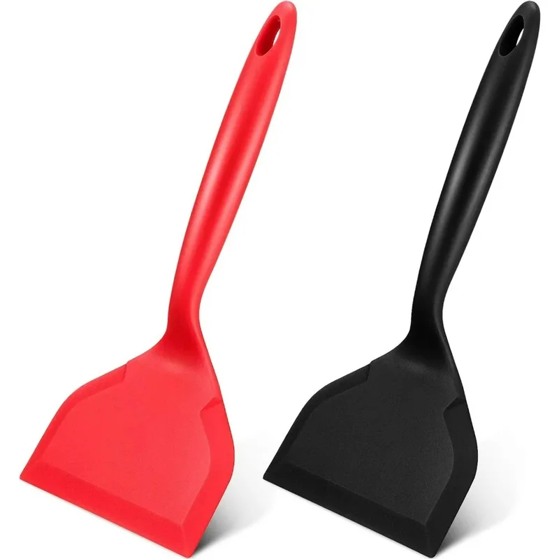 Okonomiyaki Spatula - ノンスティックシリコンスパチュラ、卵パンケーキ魚ピザ用ワイドソフトターナー、キッチン調理用スクレーパー
