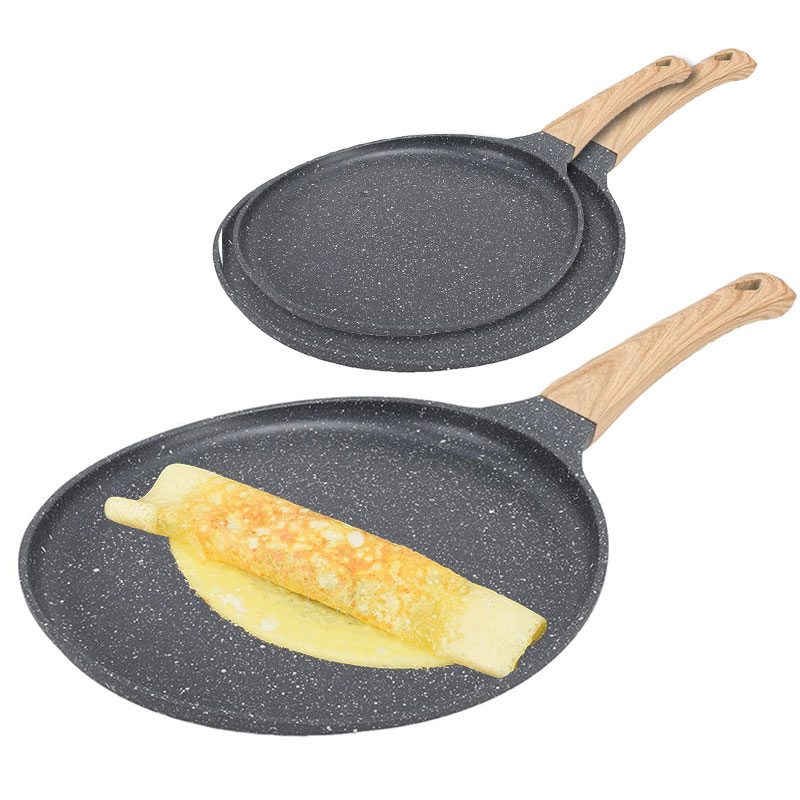 Egg Waffle Pan - セラミックコーティング卵焼きグリドルパン 20/24/28cm ノンスティッククレープパン ピザフライパン オムレツステーキ調理用パン キッチン用品