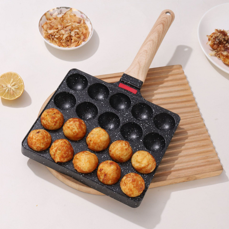 Takoyaki Grill Plate - 20穴タコ焼き器、焦げ付き防止タコ焼きグリルプレート、家庭用および屋台用ガスコンロ対応調理型
