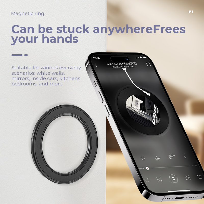Taco Stand Holder - MagSafe対応 強力マグネットリング式スマホホルダー 粘着マグネット壁掛け携帯電話マウント 車載ダッシュボードマウント iPhone 15用