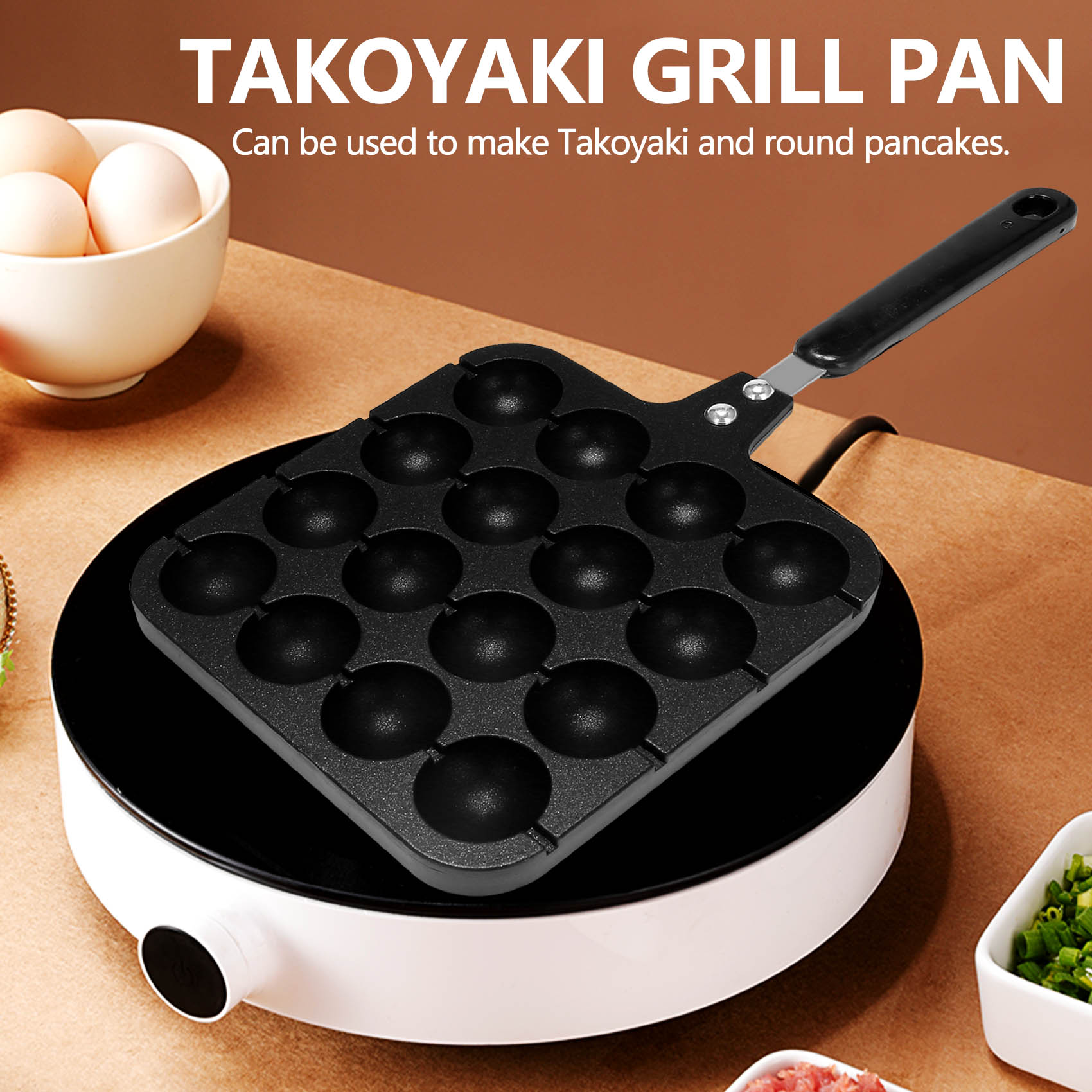 16穴アルミ製たこ焼き器グリルパン、タコ焼きプレート、家庭用 - Takoyaki Grill Plate のレビューと価格