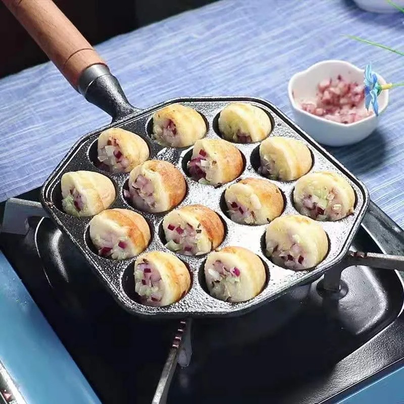 プロの誘導鋳鉄ガスストーブベーキングパン、14穴、パンケーキ - Takoyaki Grill Plate のレビューと価格