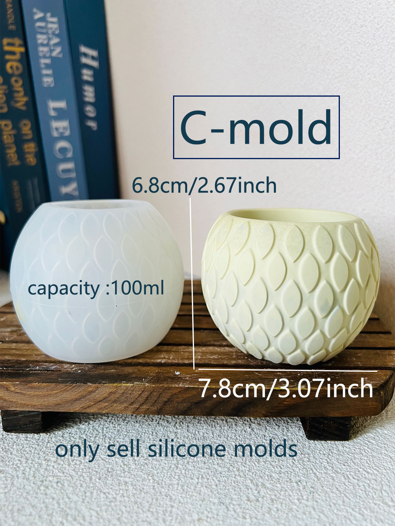 フィッシュスケールパターンセメントキャンドルモールド、コンク - Potsticker Mold のレビューと価格