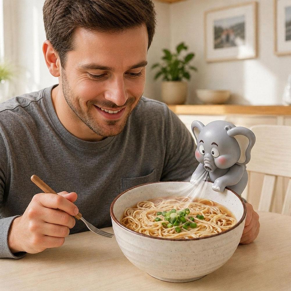 かわいい恐竜と象の形をした食品冷却ファン、熱い麺やお粥、カッ - Dim Sum Basket のレビューと価格