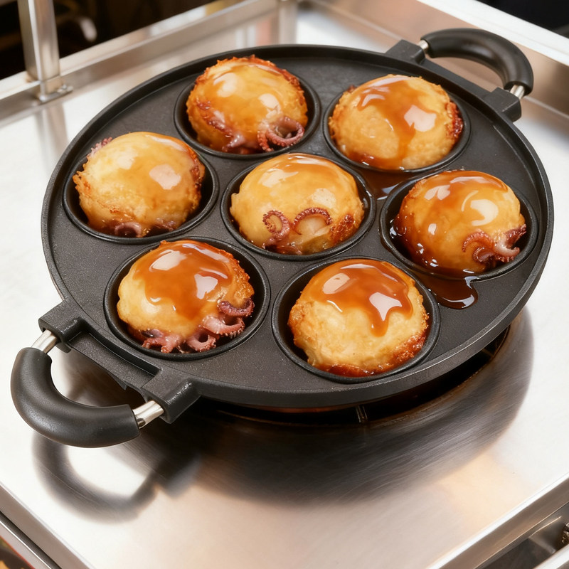 大型タコ焼き器　家庭用・業務用　大穴タコ焼きグリルプレートツ - Takoyaki Grill Plate のレビューと価格