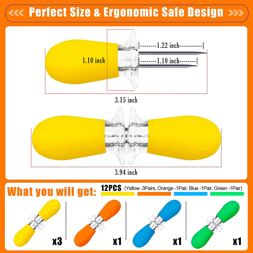 Lmetjma-ステンレス鋼のコーラルリーフホルダー,12ピ - Corn Dog Stick のレビューと価格