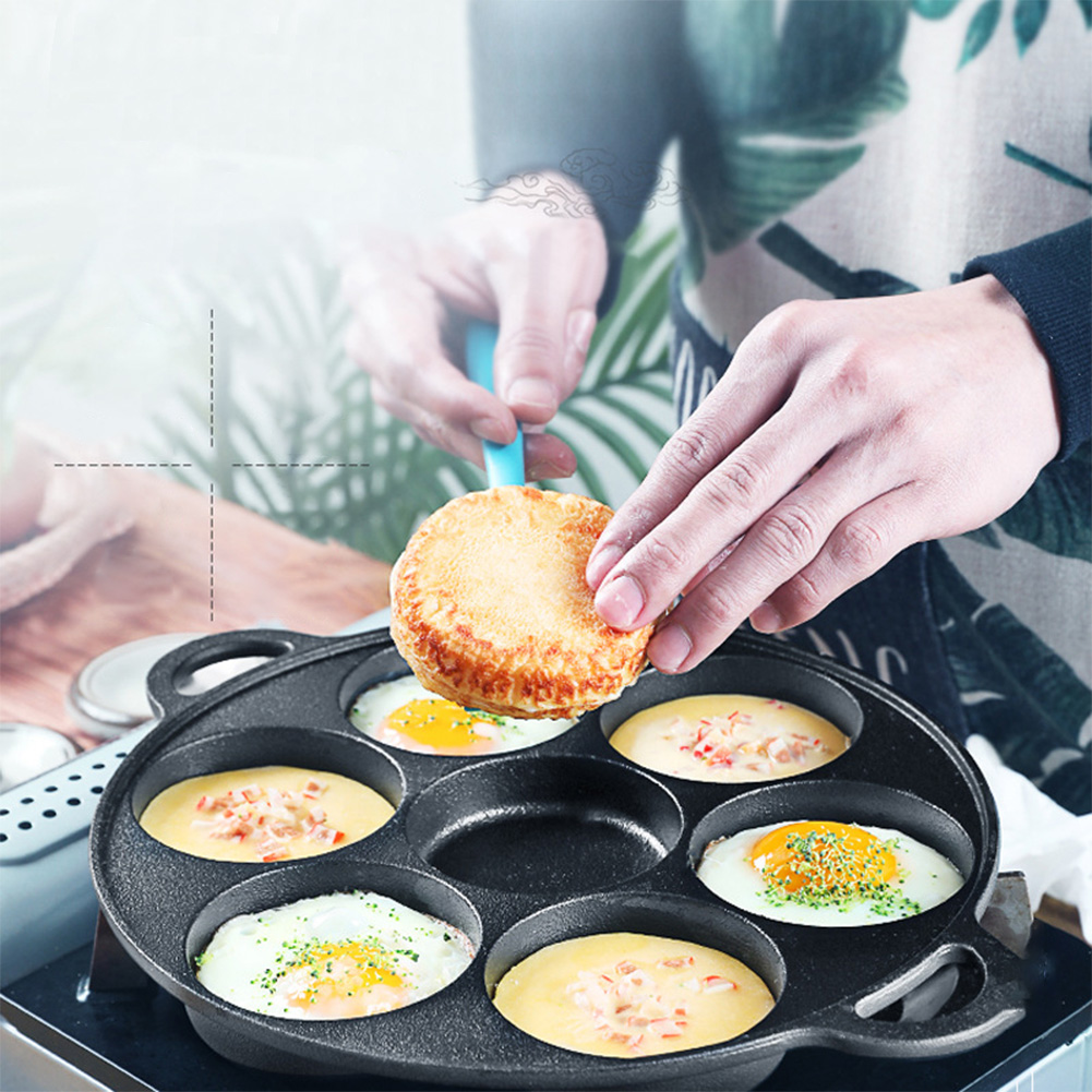 7穴フライパン鋳鉄製ノンスティックキッチン調理用ハムパン卵調 - Egg Waffle Pan のレビューと価格