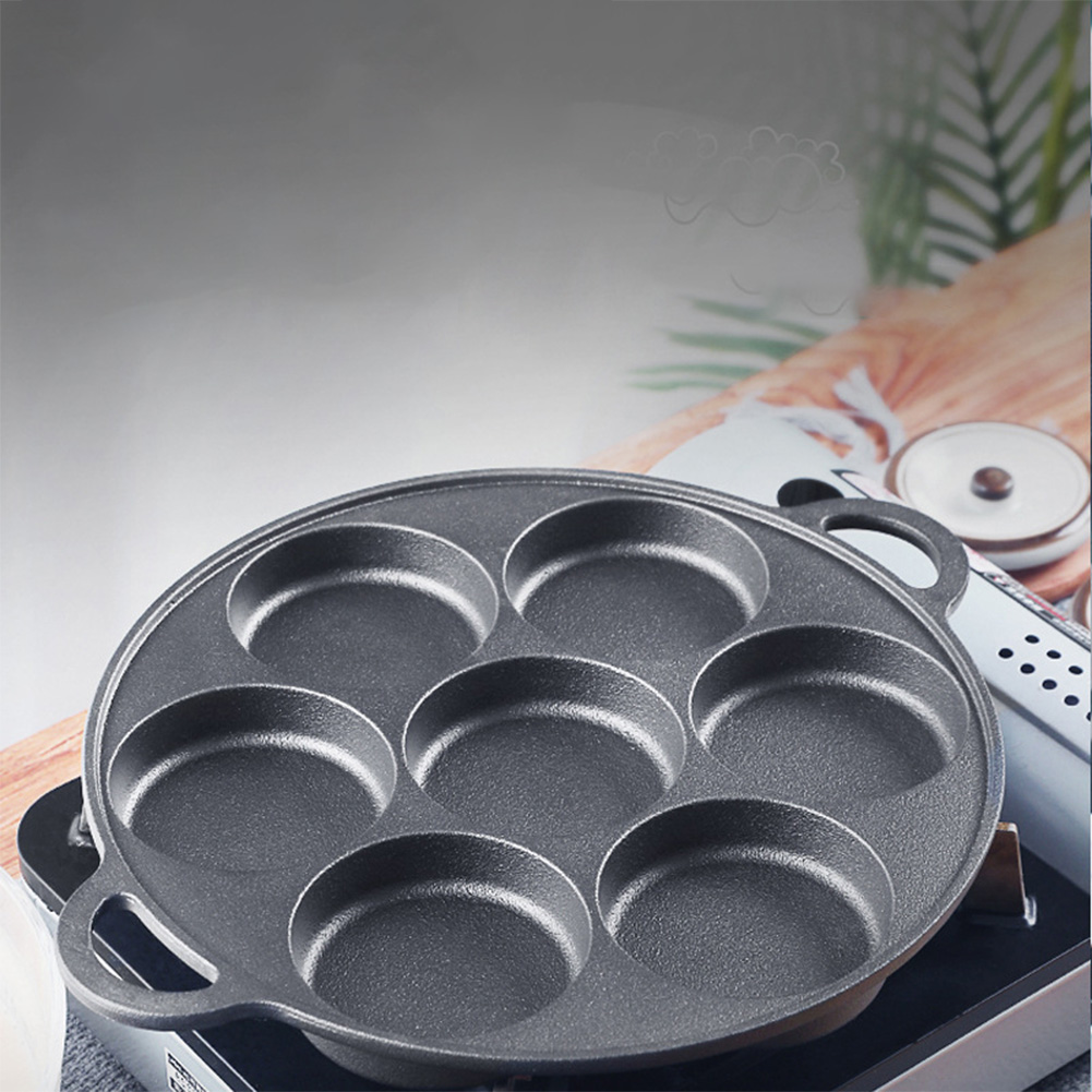 7穴フライパン鋳鉄製ノンスティックキッチン調理用ハムパン卵調 - Egg Waffle Pan のレビューと価格