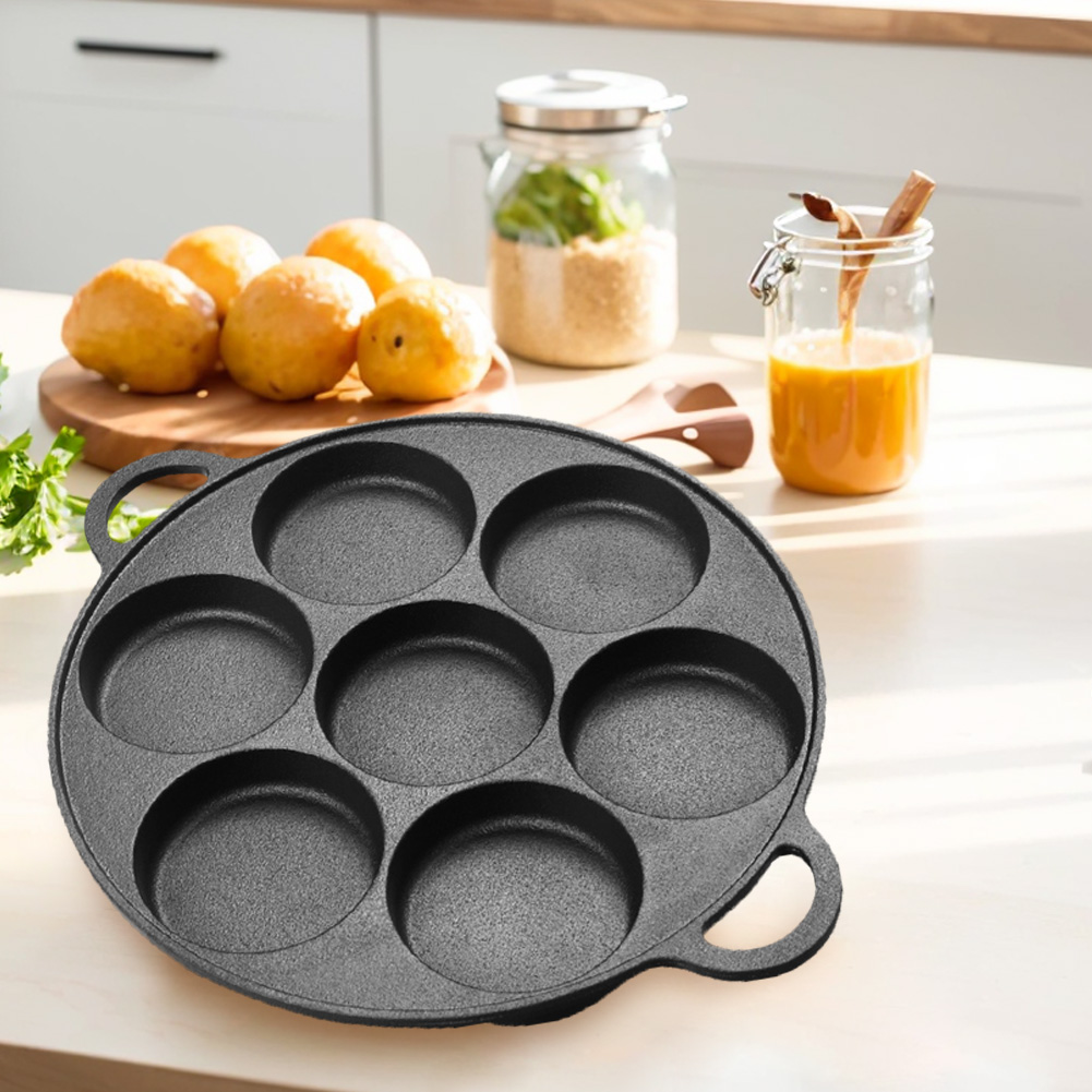 7穴フライパン鋳鉄製ノンスティックキッチン調理用ハムパン卵調 - Egg Waffle Pan のレビューと価格