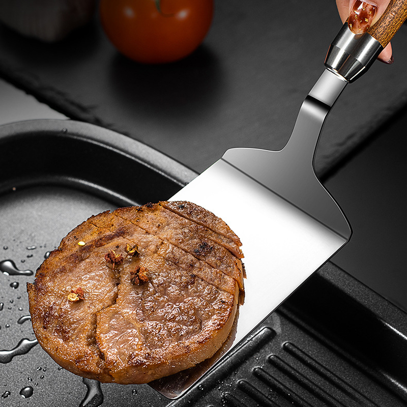 304 ステンレス鋼ステーキへらノンスティックパンケーキバー - Okonomiyaki Spatula のレビューと価格