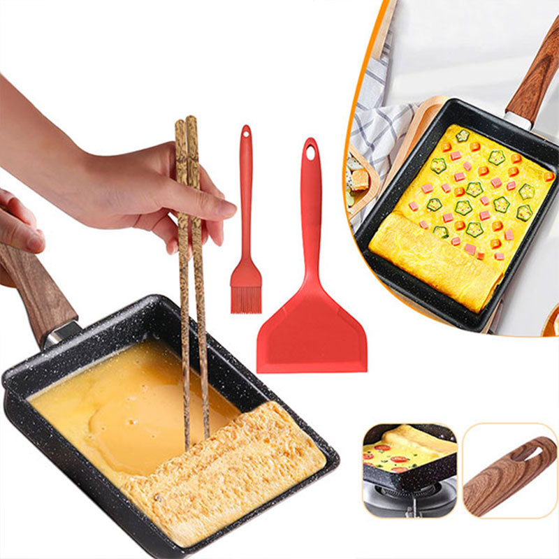 卵焼き日本オムレツパンテフロン加工卵パンスキレット長方形卵パ - Egg Waffle Pan のレビューと価格