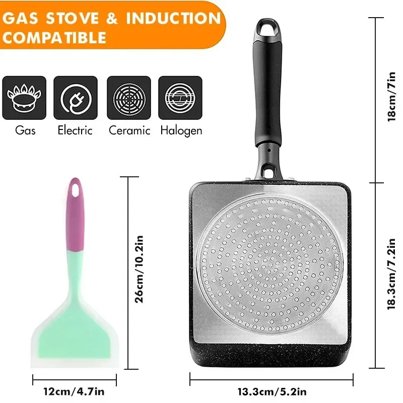 焦げ付き防止の日本のオムレツ鍋/タマゴヤキ、長方形の鍋、卵フ - Egg Waffle Pan のレビューと価格