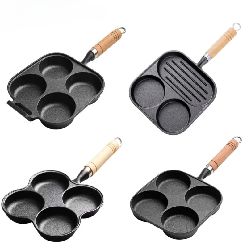 JUSTINLAU 2/4穴鋳鉄オムレツポット家庭用ノンステ - Egg Waffle Pan のレビューと価格