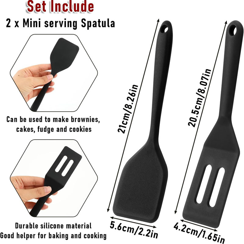 2 個ミニシリコーンブラウニーサービングヘラセット耐熱調理ヘ - Okonomiyaki Spatula のレビューと価格