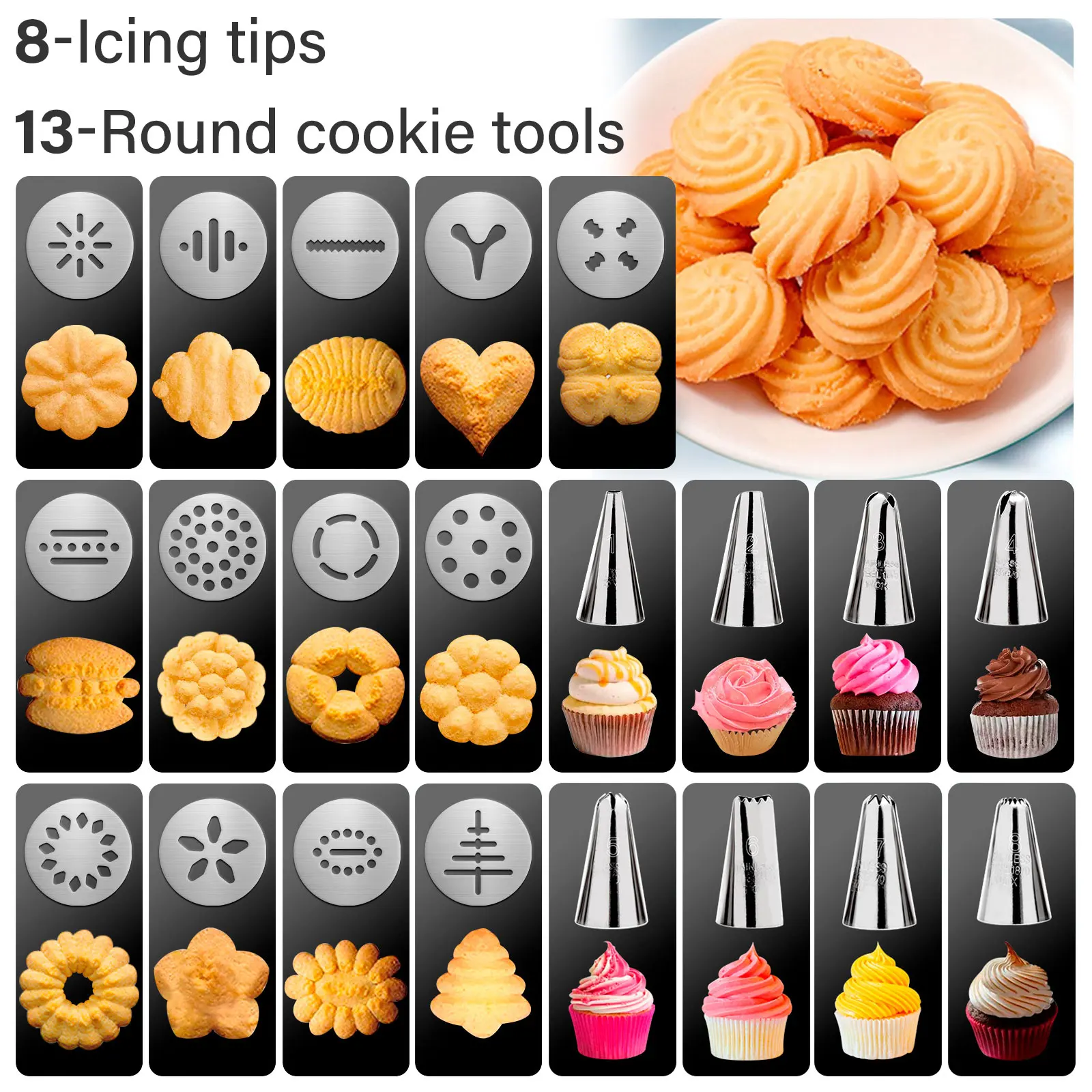クリスマス用クッキー型押しガンとチップセット、ステンレス製ク - Churros Maker Gun のレビューと価格
